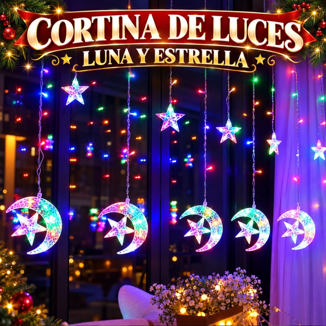 Luces Cascada LED Navideñas de 3 Metros con Figuras Decorativas