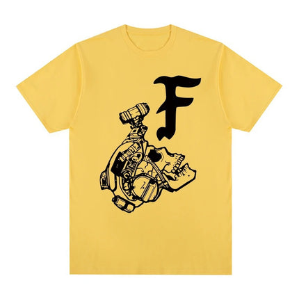 Camiseta de algodón con estampado de letras estilo urbano