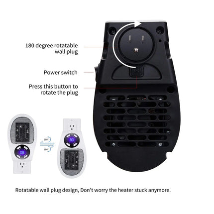 Mini Calefactor Eléctrico Portátil con Control Remoto y Pantalla LCD