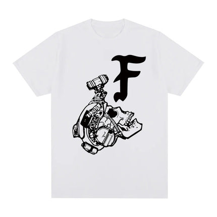 Camiseta de algodón con estampado de letras estilo urbano
