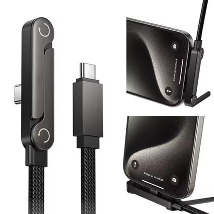 Cable Tipo-C a Tipo-C 240W con Soporte