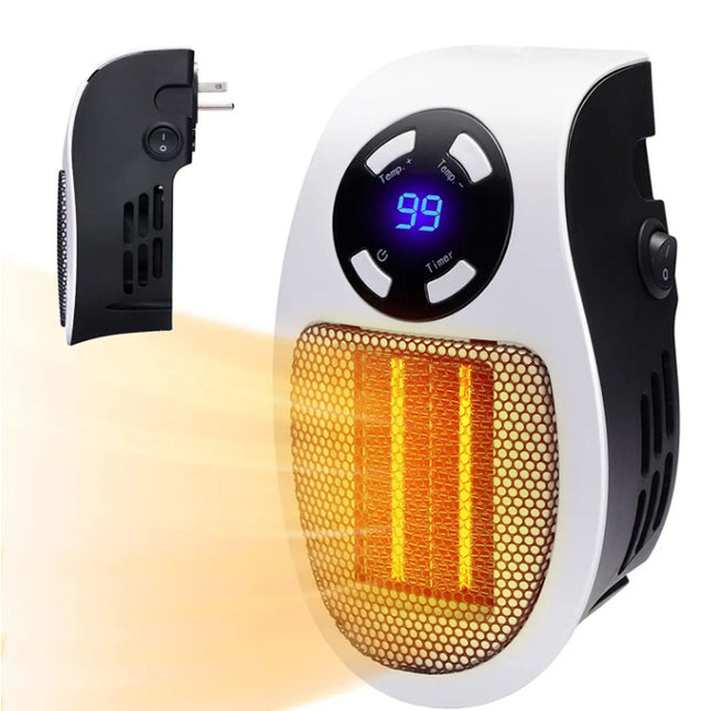 Mini Calefactor Eléctrico Portátil con Control Remoto y Pantalla LCD