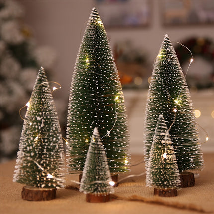 Árbol de Navidad Mini para Mesa, Verde y Blanco