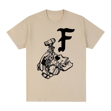 Camiseta de algodón con estampado de letras estilo urbano