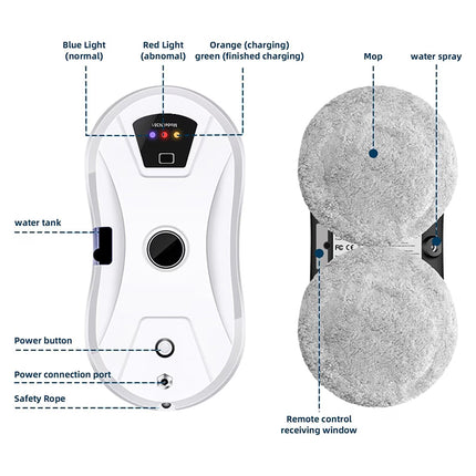 Robot Limpiaventanas Inteligente 5600Pa con Control Remoto