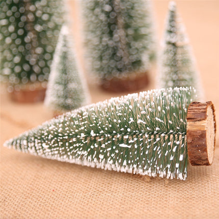 Árbol de Navidad Mini para Mesa, Verde y Blanco
