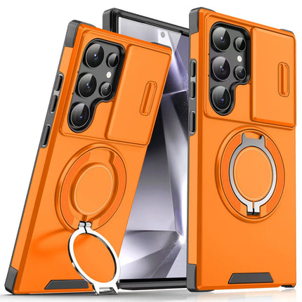 Funda Magnética Giratoria para Auto Samsung S26 Ultra/S25/A17 con Soporte para Lente