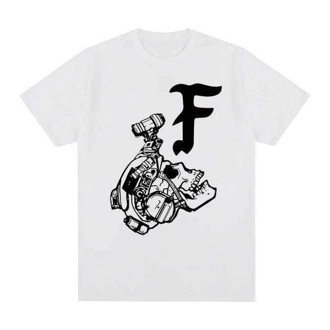 Camiseta de algodón con estampado de letras estilo urbano