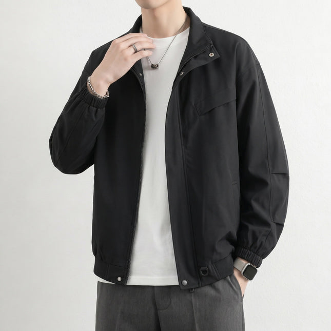 Chaqueta holgada para hombre con cierre y cuello alto
