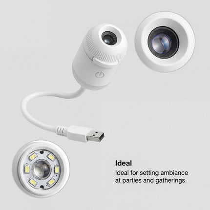 Luz nocturna de proyección USB con control táctil