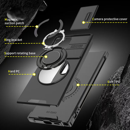 Funda Magnética Giratoria para Auto Samsung S26 Ultra/S25/A17 con Soporte para Lente