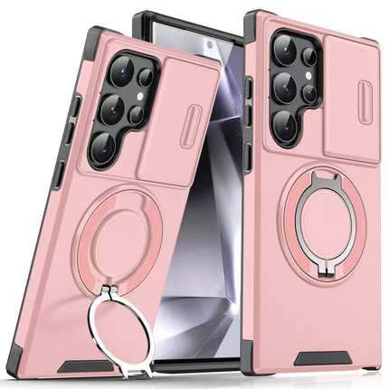 Funda Magnética Giratoria para Auto Samsung S26 Ultra/S25/A17 con Soporte para Lente