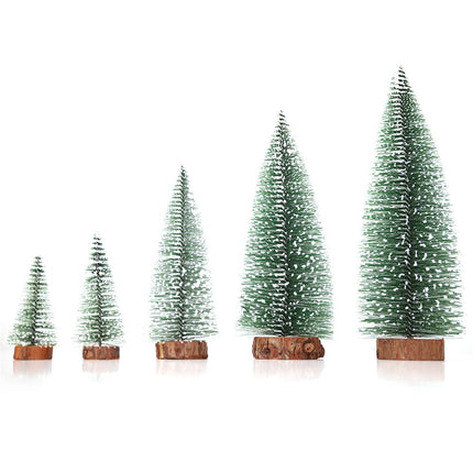 Árbol de Navidad Mini para Mesa, Verde y Blanco
