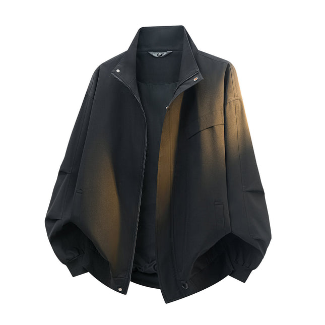 Chaqueta holgada para hombre con cierre y cuello alto