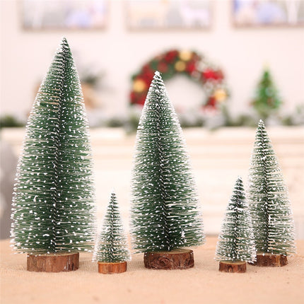 Árbol de Navidad Mini para Mesa, Verde y Blanco