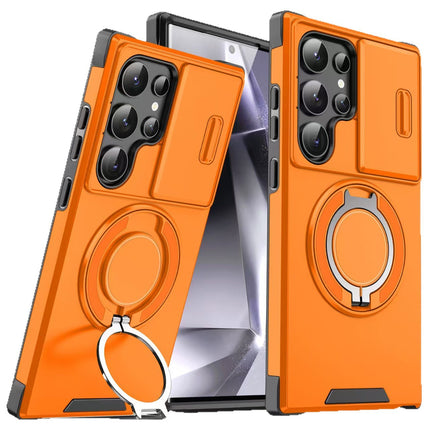 Funda Magnética Giratoria para Auto Samsung S26 Ultra/S25/A17 con Soporte para Lente