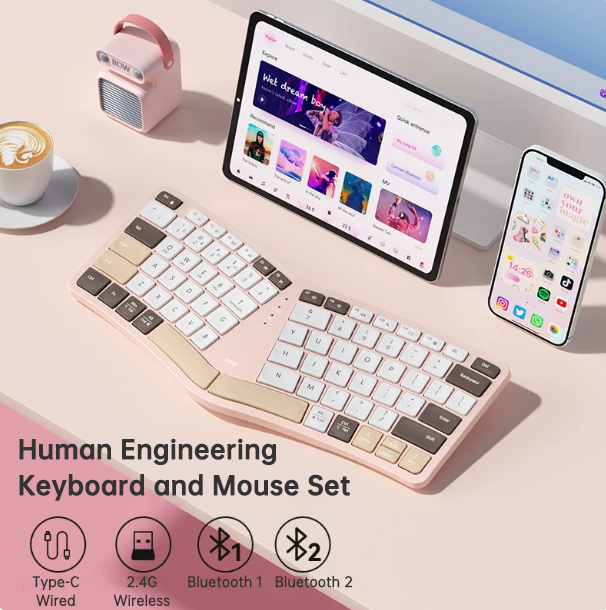 Teclado Ergonómico Inalámbrico Bluetooth