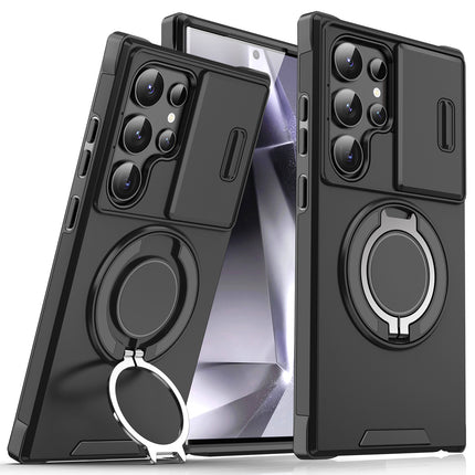 Funda Magnética Giratoria para Auto Samsung S26 Ultra/S25/A17 con Soporte para Lente