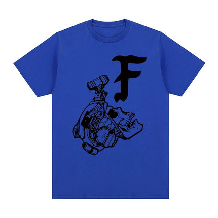 Camiseta de algodón con estampado de letras estilo urbano