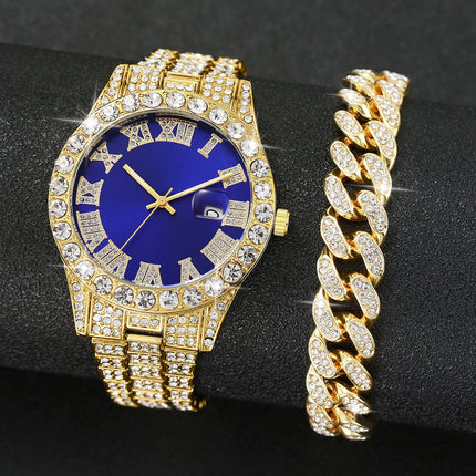 Set de Reloj de Cuarzo y Pulsera para Hombre