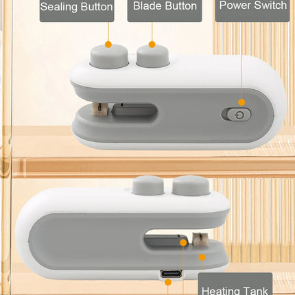 Mini Selladora Térmica Portátil para Bolsas de Alimentos