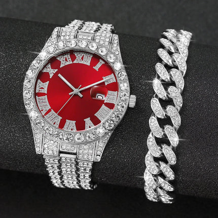 Set de Reloj de Cuarzo y Pulsera para Hombre