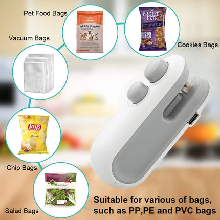Mini Selladora Térmica Portátil para Bolsas de Alimentos