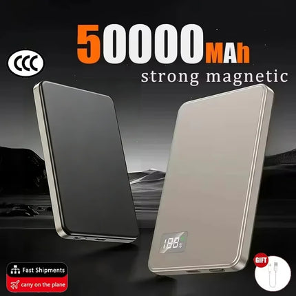 Batería Externa Magnética con Carga Inalámbrica y Pantalla