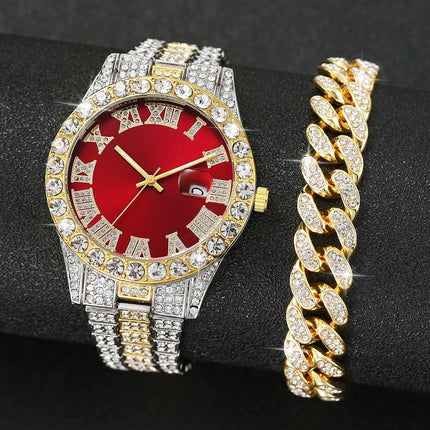 Set de Reloj de Cuarzo y Pulsera para Hombre