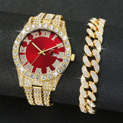 Set de Reloj de Cuarzo y Pulsera para Hombre