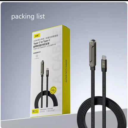 Cable Tipo-C a Tipo-C 240W con Soporte