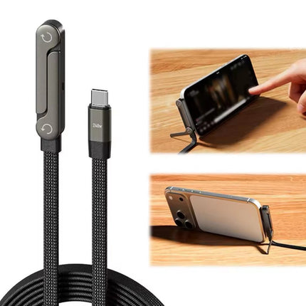 Cable Tipo-C a Tipo-C 240W con Soporte